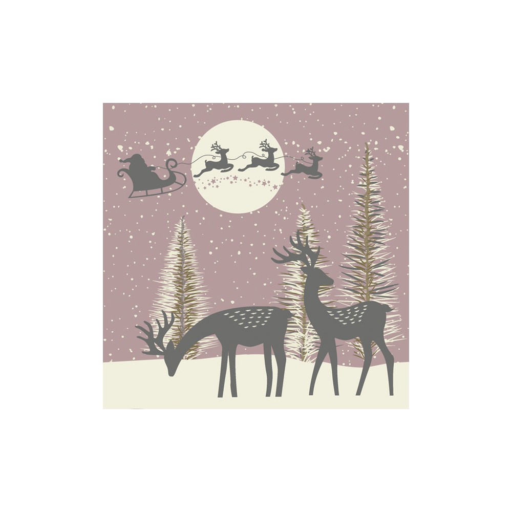 Christmas Dusty Pink napkins, pack of 20, 33x33 cm
