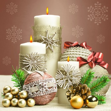 Christmas Eco Composition napkins, pack of 20, 33x33 cm