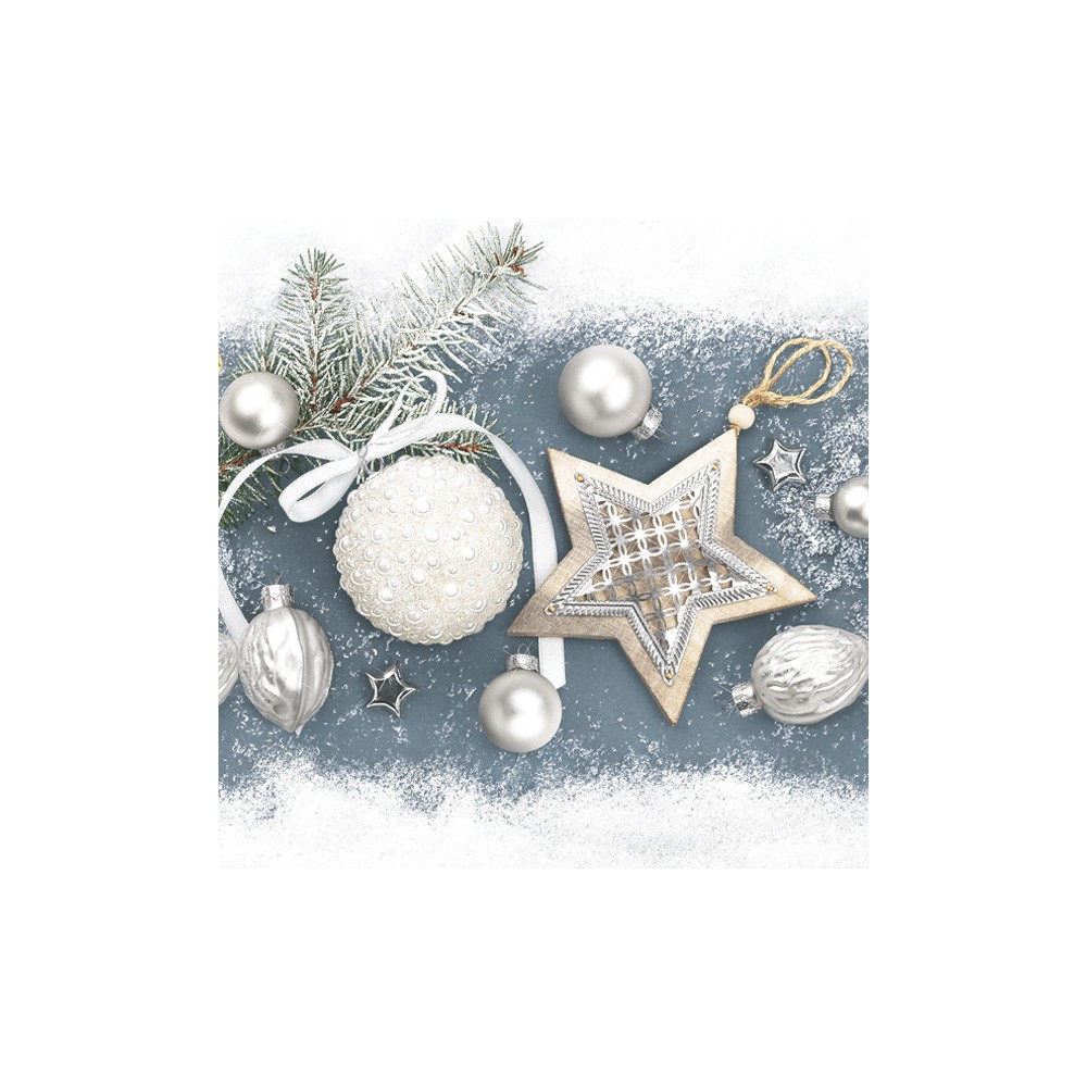 Christmas Elegant Baubles napkins, pack of 20, 33x33 cm