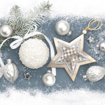 Christmas Elegant Baubles napkins, pack of 20, 33x33 cm