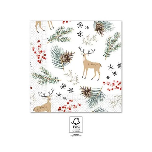 Christmas Forest Reindeers i napkin 20 pcs 33x33 cm