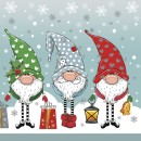 Christmas Funny Gnomes napkins, pack of 20, 33x33 cm
