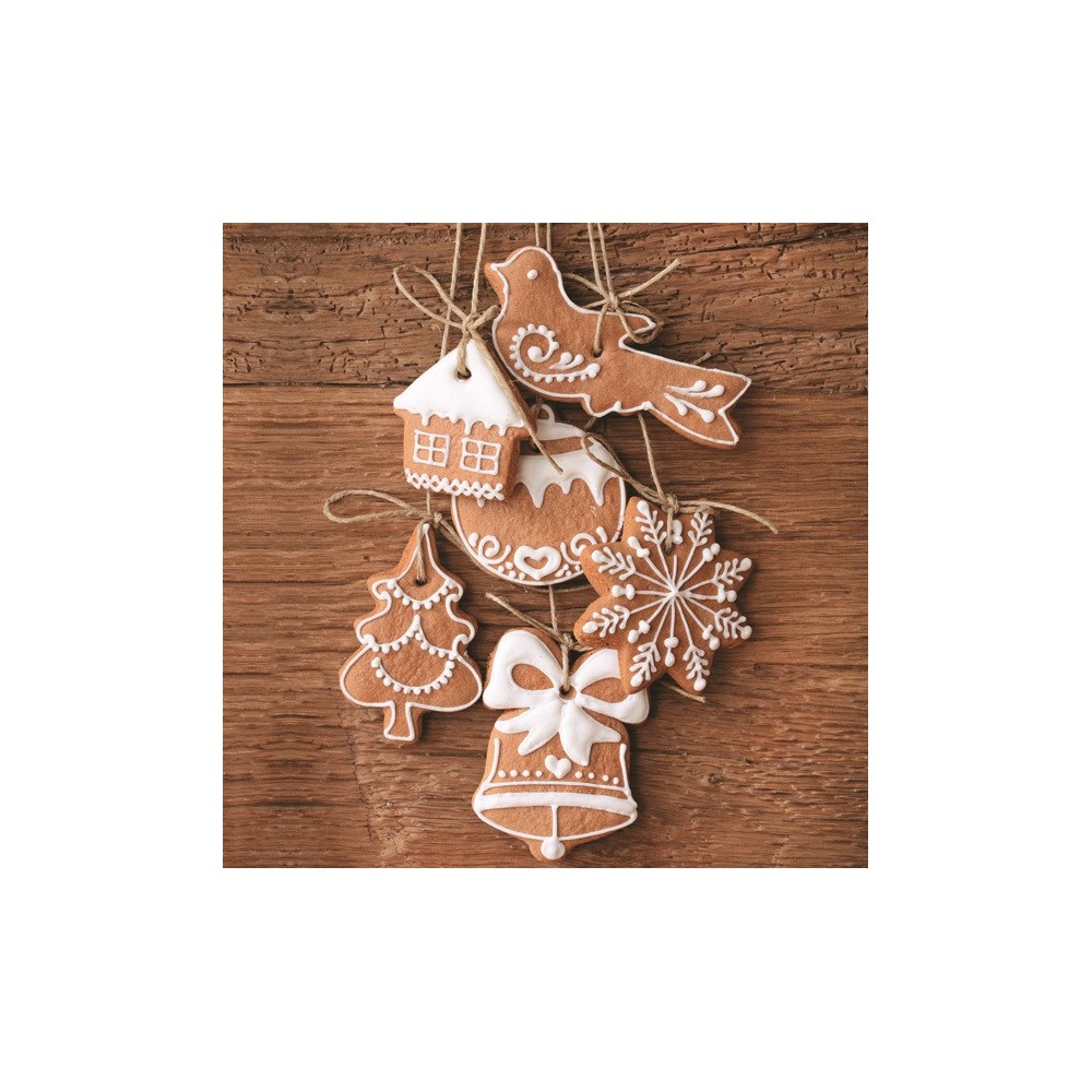 Christmas Gingerbread Cookies napkins, pack of 20, 33x33 cm