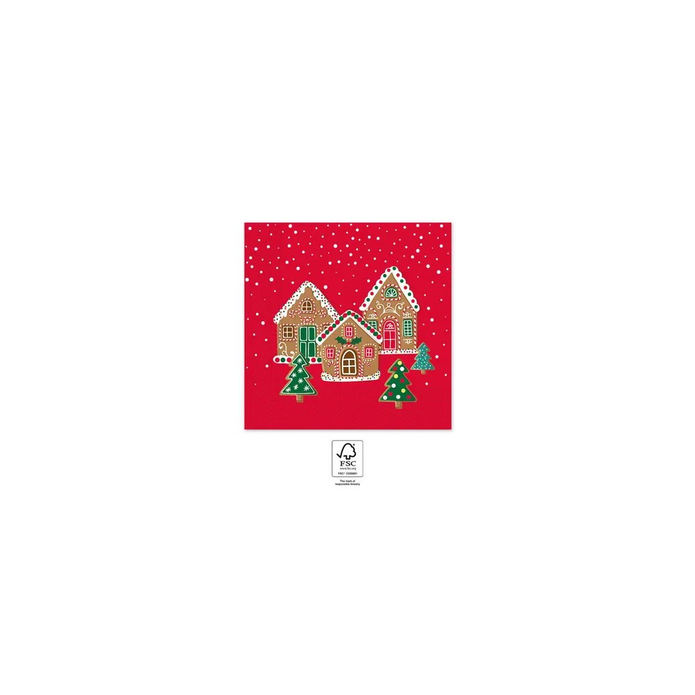 Christmas Gingerhouses i napkin 20 pcs 33x33 cm FSC