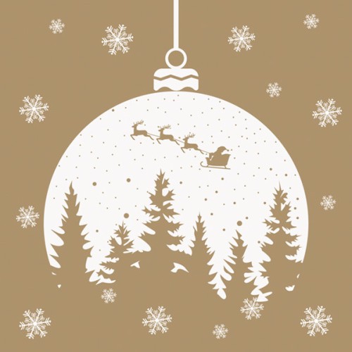 Christmas Gold Forest Silhouette napkins, pack of 20, 33x33 cm
