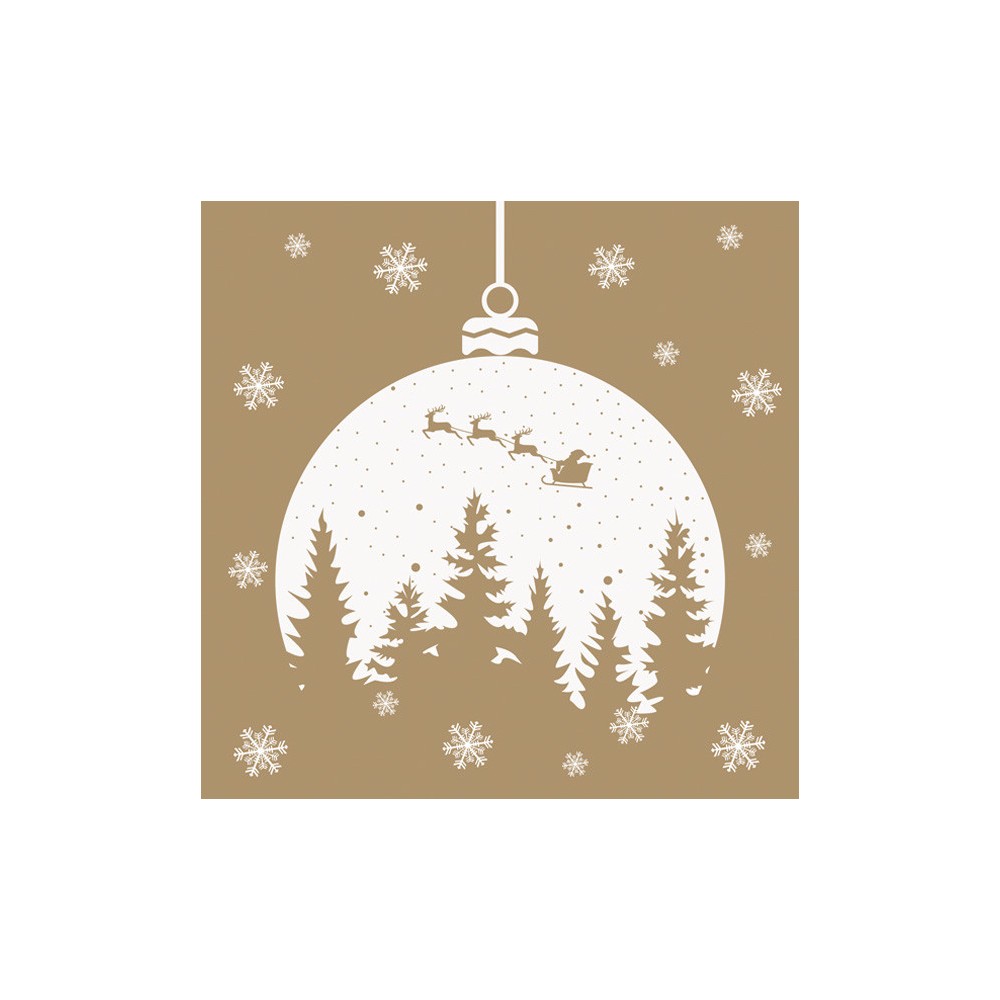 Christmas Gold Forest Silhouette napkins, pack of 20, 33x33 cm