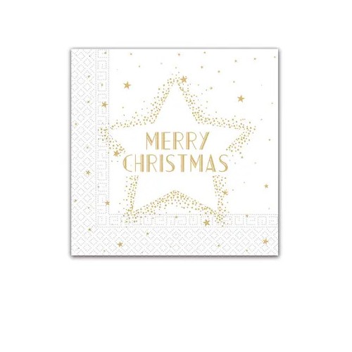 Christmas Gold Merry Christmas Star i napkin 20 pcs 33x33 cm