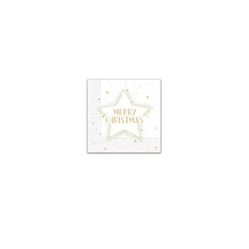 Christmas Gold Merry Christmas Star i napkin 20 pcs 33x33 cm