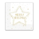 Christmas Gold Merry Christmas Star i napkin 20 pcs 33x33 cm