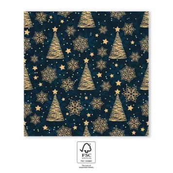 Christmas Gold Trees i napkin 20 pcs 33x33 cm