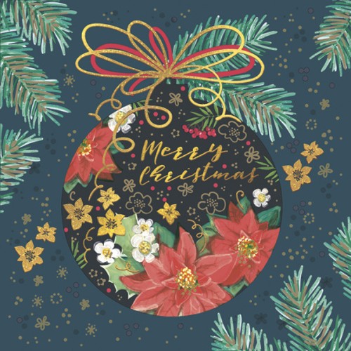 Christmas Graphic Bauble napkins, pack of 20, 33x33 cm