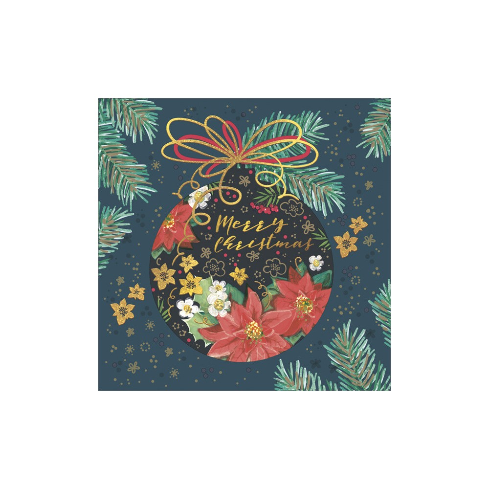Christmas Graphic Bauble napkins, pack of 20, 33x33 cm
