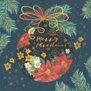 Christmas Graphic Bauble napkins, pack of 20, 33x33 cm
