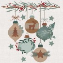 Christmas Graphic Eco Baubles napkins, pack of 20, 33x33 cm