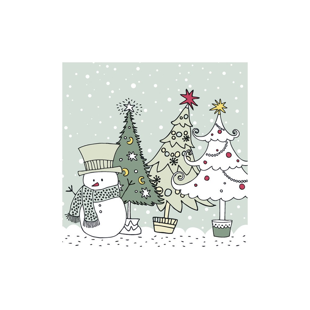 Christmas Graphic Trees napkins, pack of 20, 33x33 cm