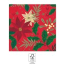 Christmas Holly Poinsettia i napkin 20 pcs 33x33 cm FSC