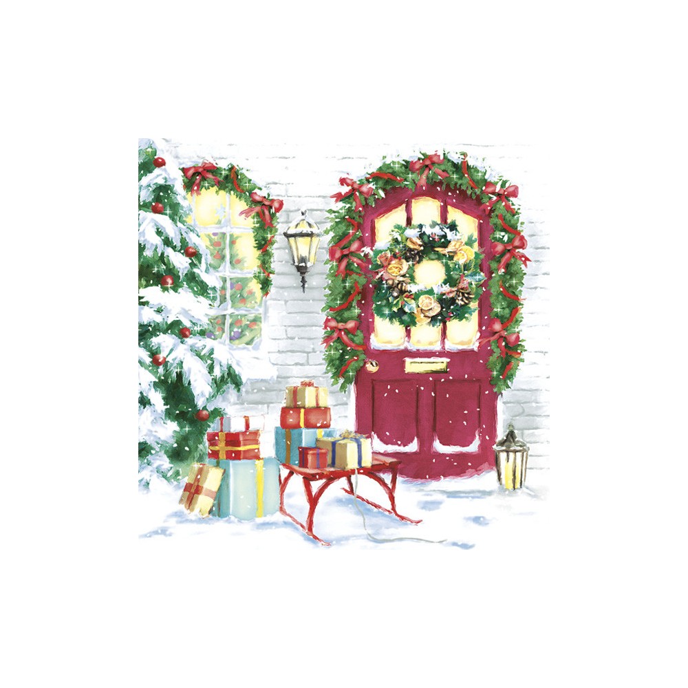 Christmas House and Gifts napkins, pack of 20, 33x33 cm