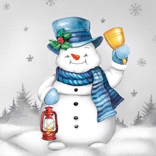 Christmas Joyful Snowmen napkins, pack of 20, 33x33 cm