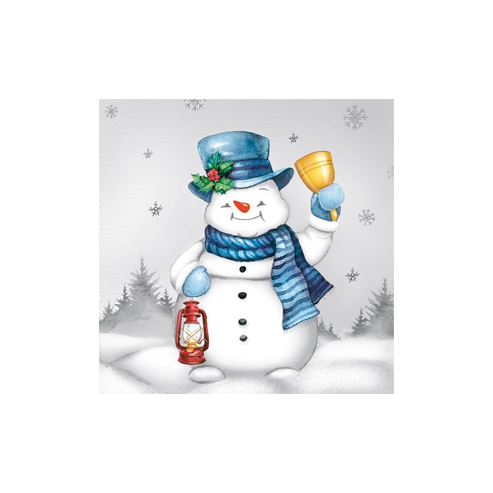 Christmas Joyful Snowmen napkins, pack of 20, 33x33 cm