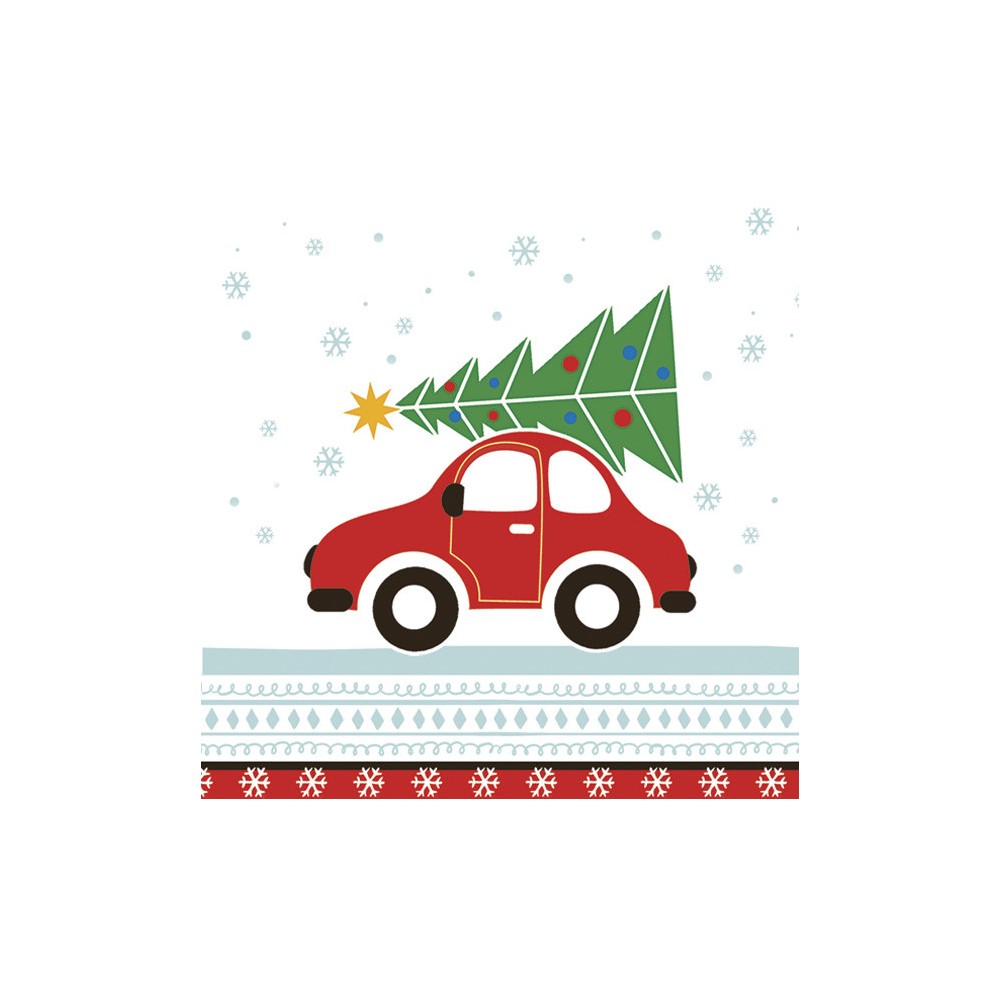 Christmas Joyful Xmas Car napkins, pack of 20, 33x33 cm