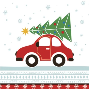 Christmas Joyful Xmas Car napkins, pack of 20, 33x33 cm