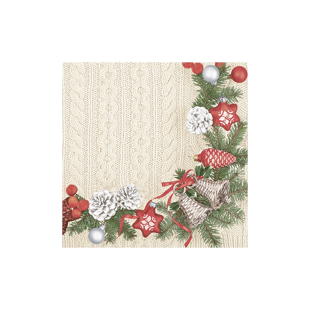 Christmas Knitted Cloth napkins, pack of 20, 33x33 cm