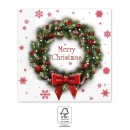 Christmas Merry Xmas Wreath i napkin 20 pcs 33x33 cm FSC