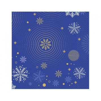 Christmas Navy Blue Snowflakes i napkin 20 pcs 33x33 cm