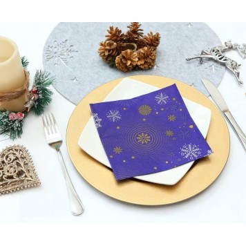 Christmas Navy Blue Snowflakes i napkin 20 pcs 33x33 cm