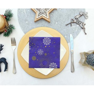 Christmas Navy Blue Snowflakes i napkin 20 pcs 33x33 cm