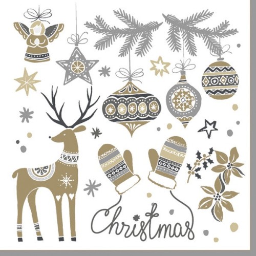 Christmas Nordic Style Motifs napkins, pack of 20, 33x33 cm
