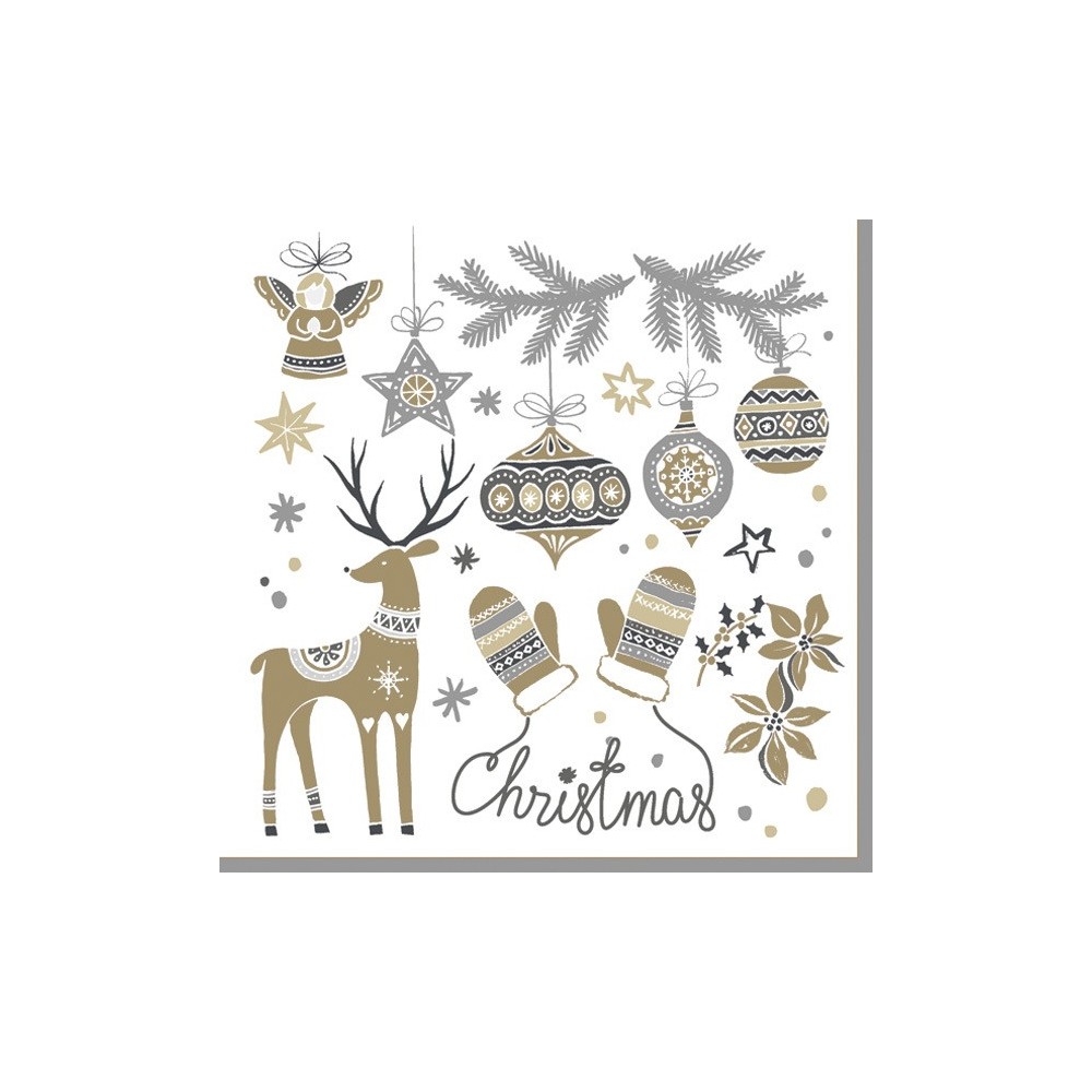 Christmas Nordic Style Motifs napkins, pack of 20, 33x33 cm