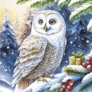 Christmas Owl in Forest napkins, pack of 20, 33x33 cm