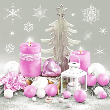 Christmas Pastel Composition napkins, pack of 20, 33x33 cm