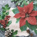 Christmas Poinsettia with Hollyberry napkins, pack of 20, 33x33 cm