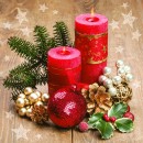 Christmas Red Candles napkins, pack of 20, 33x33 cm