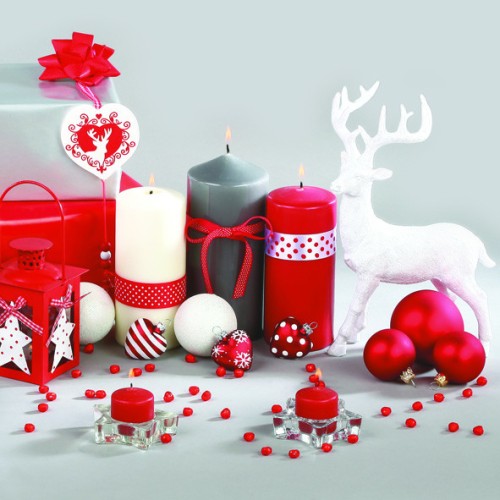 Christmas Red Composition napkins, pack of 20, 33x33 cm