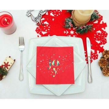 Christmas Red Joy i napkin 20 pcs 33x33 cm