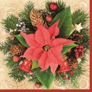 Christmas Red Poinsettia i napkins, pack of 20, 33x33 cm