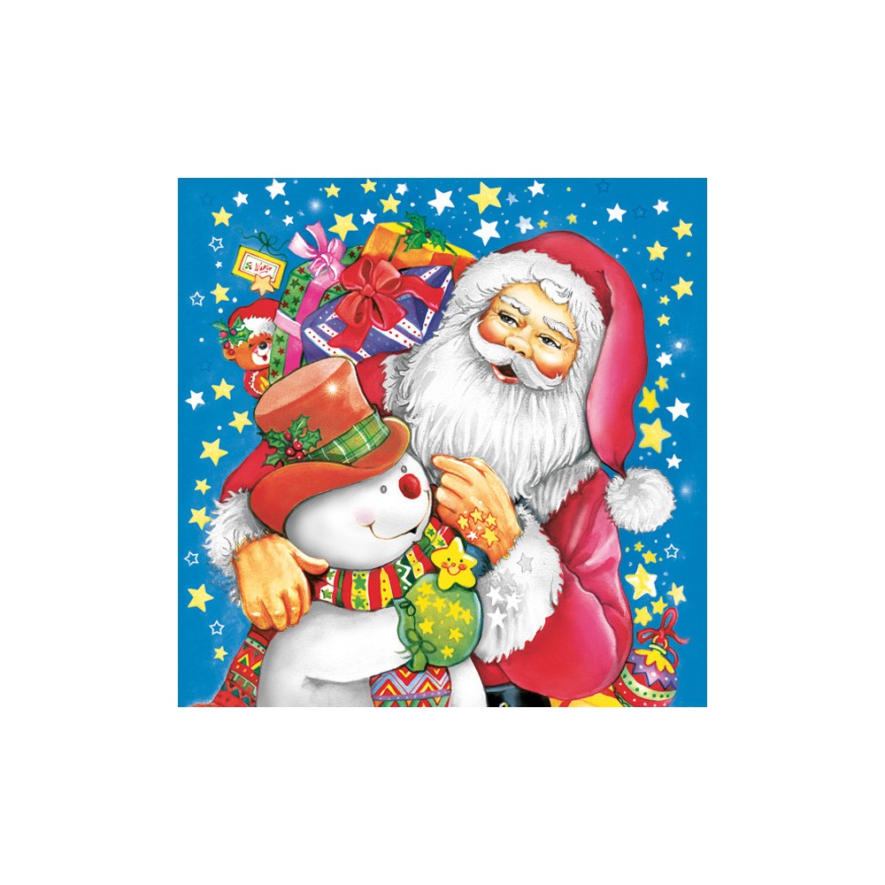 Christmas Santa & Snowman napkins, pack of 20, 33x33 cm