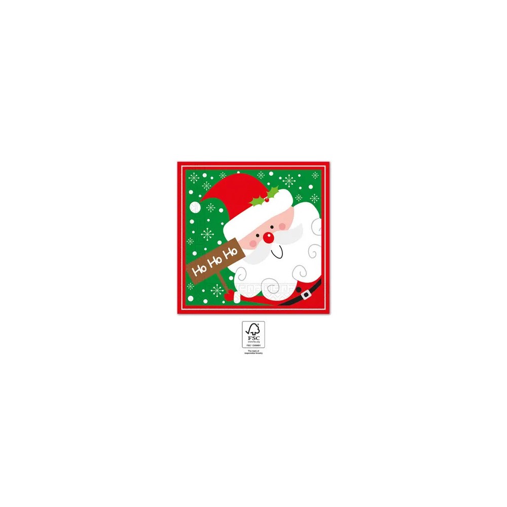 Christmas Santa Claus Ho Ho Ho i napkin 20 pcs 33x33 cm FSC