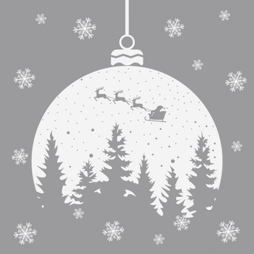 Christmas Silver Forest Silhouette napkins, pack of 20, 33x33 cm