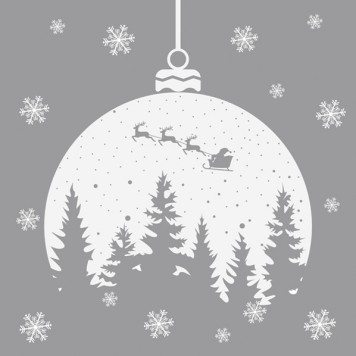 Christmas Silver Forest Silhouette napkins, pack of 20, 33x33 cm