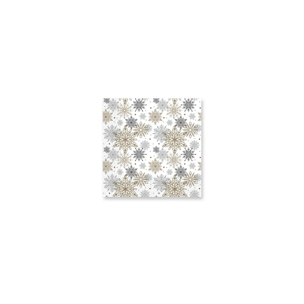 Christmas Silver-Gold Snowflakes i napkin 20-piece 33x33 cm