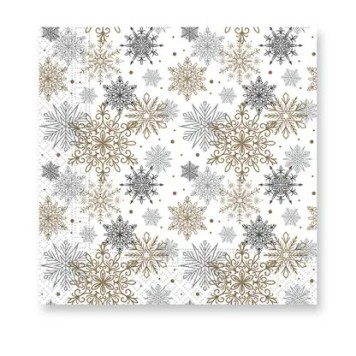 Christmas Silver-Gold Snowflakes i napkin 20-piece 33x33 cm