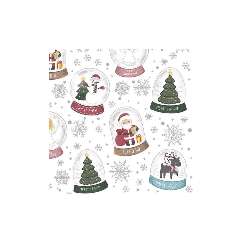 Christmas Snow Globes napkins, pack of 20, 33x33 cm