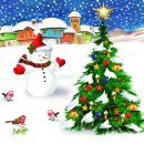 Christmas Snowman & Tree napkins, pack of 20, 33x33 cm