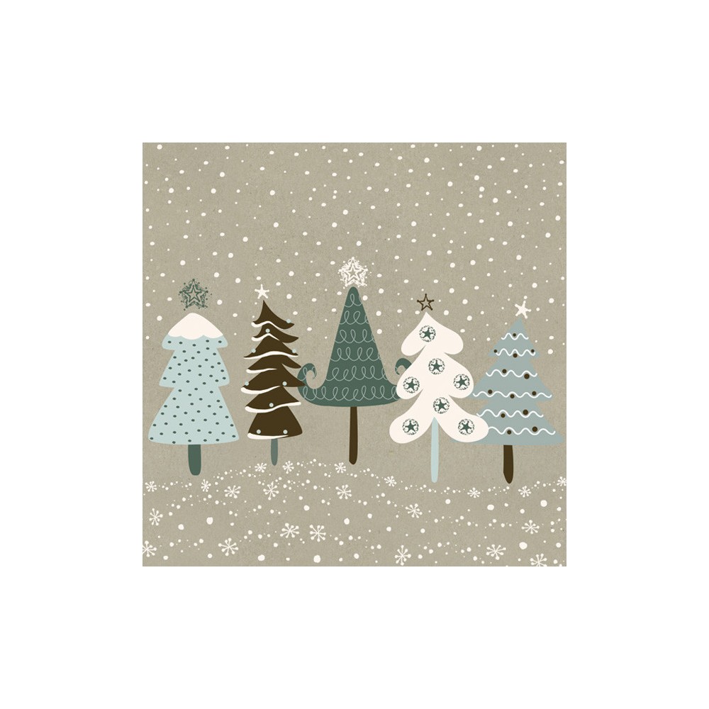 Christmas Snowy Eco Forest napkins, pack of 20, 33x33 cm