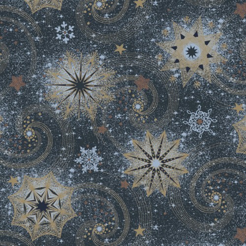 Christmas Stars And Twirls Navy napkins, pack of 20, 33x33 cm