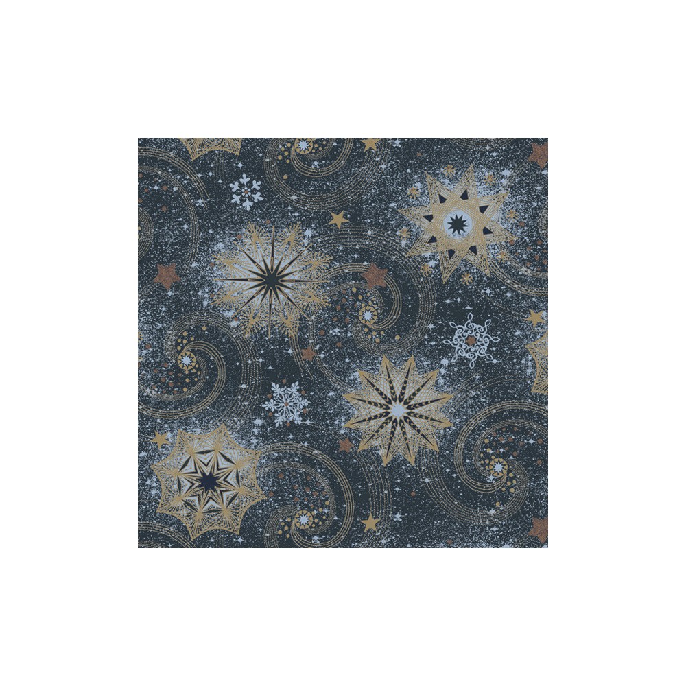 Christmas Stars And Twirls Navy napkins, pack of 20, 33x33 cm